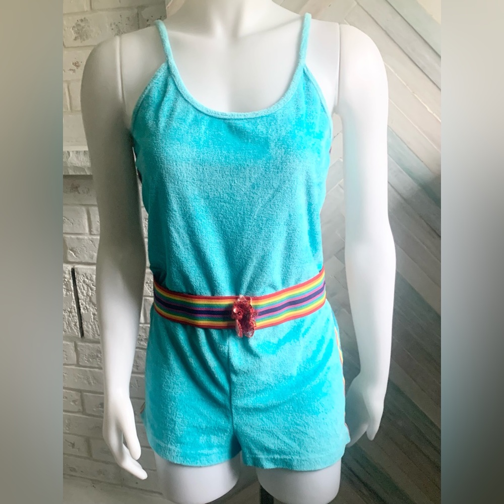 Retro terry cloth romper play suit